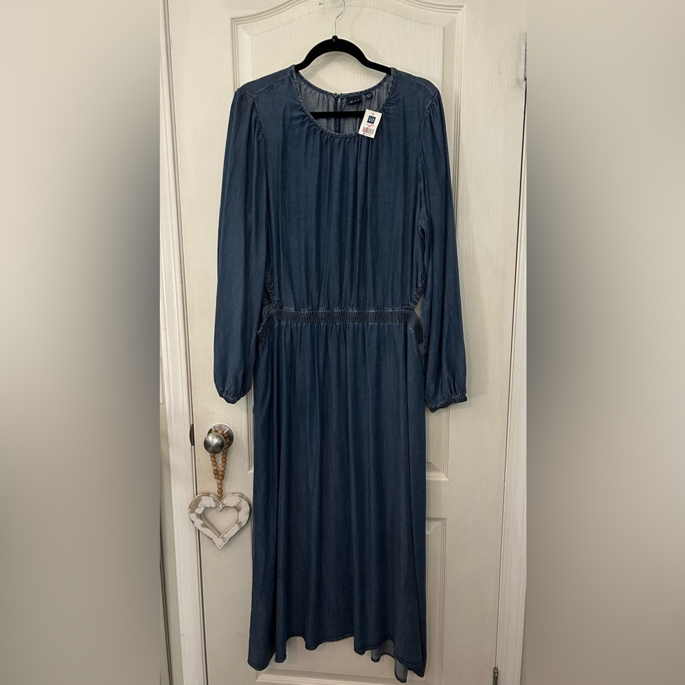 NWT Gap Denim Cut-Out Midi Dress